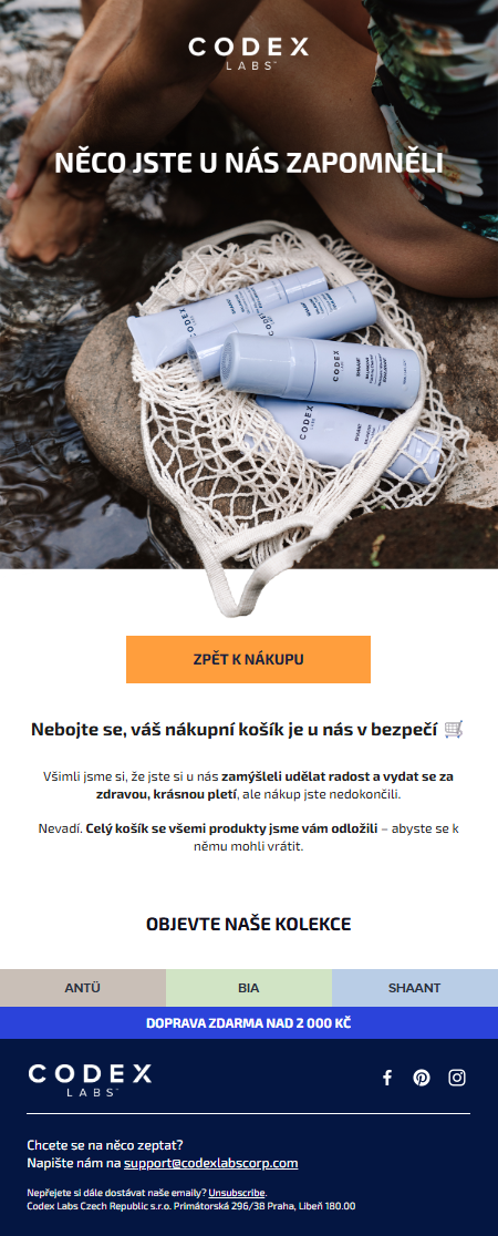 E-maily na opuštěný košík