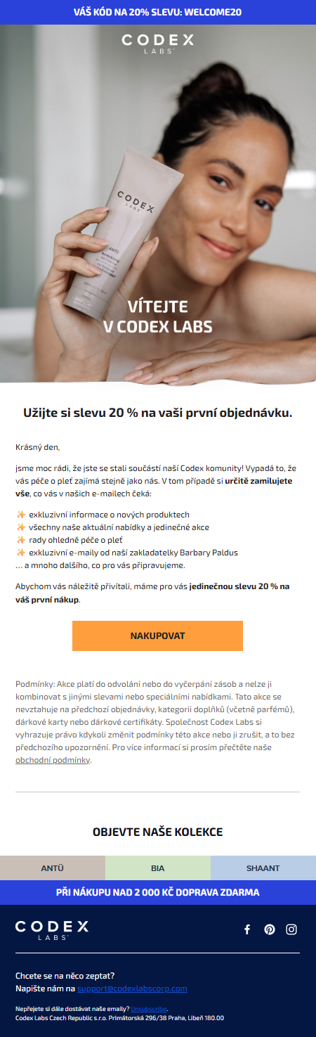 Uvítací sekvence  