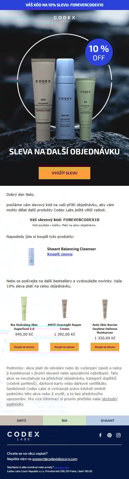Winback pro ty, co už „zapomněli“, že Codex Labs znají